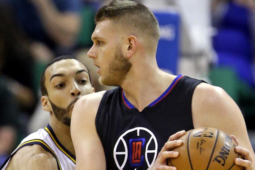 Clippers reserve center Cole Aldrich had 21 points and 18 rebounds agianst Rudy Gobert and the Jazz on Friday night in Utah.