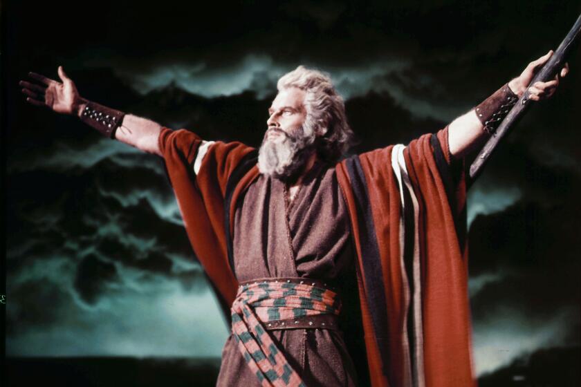 Charlton Heston in a scene from "The Ten Commandments"