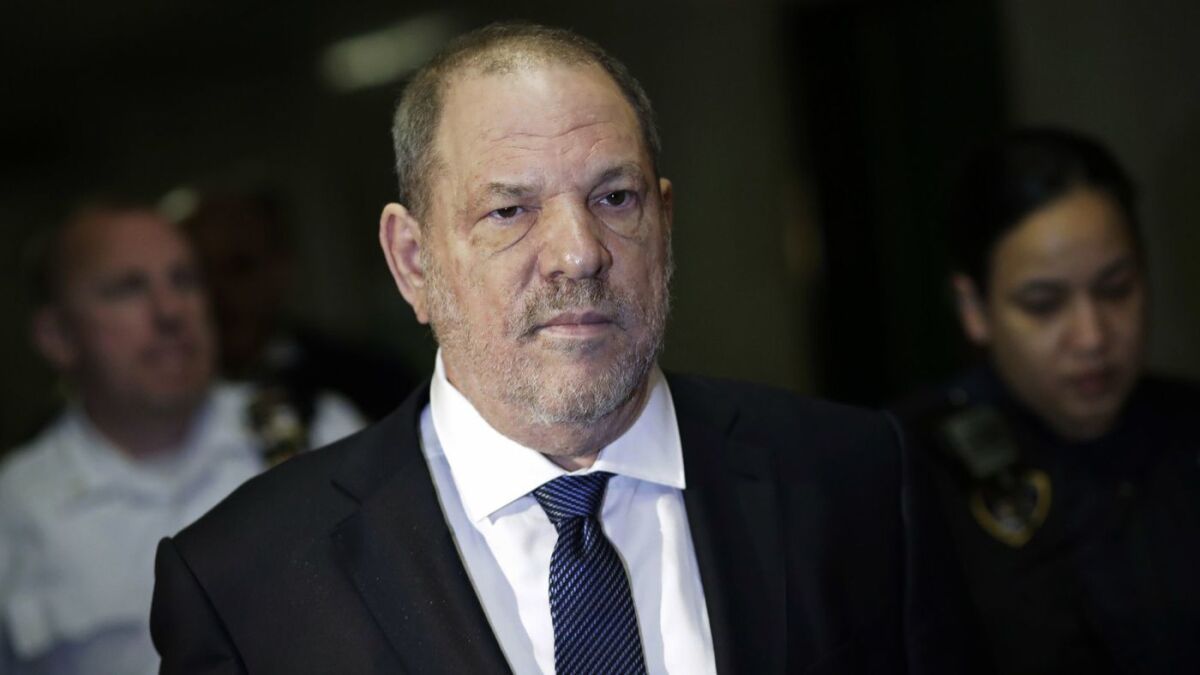 Harvey Weinstein appears in a New York City courtoom in 2018.