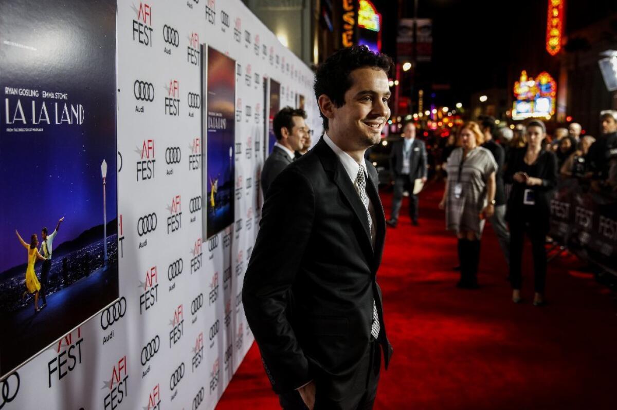 "La La Land" writer-director Damien Chazelle arrives at the AFI Fest premiere of his film.