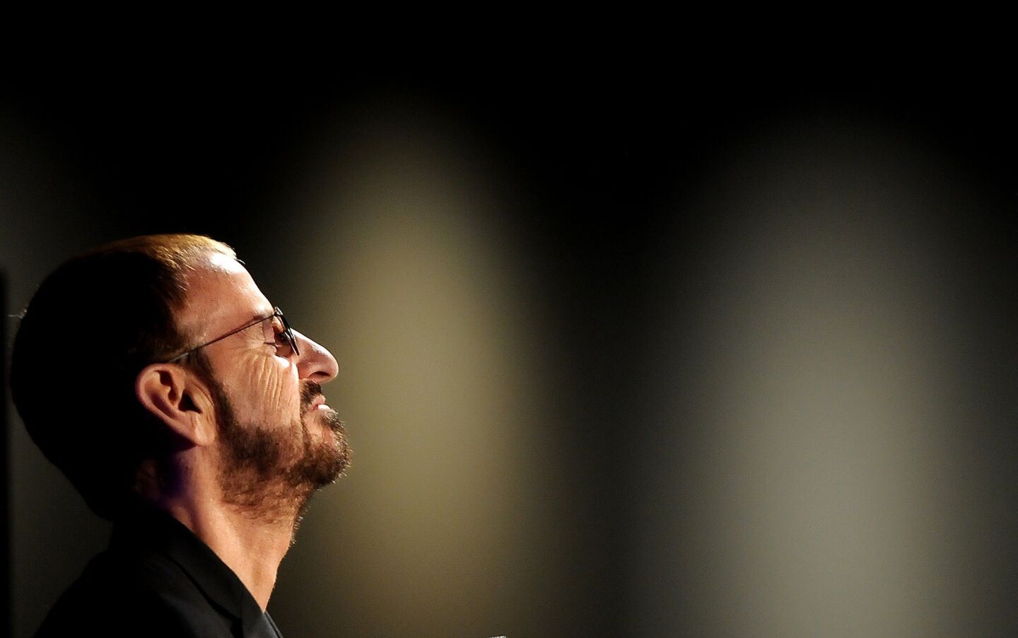 Ringo Starr addresses the media to talk about his new exhibition at the Grammy Museum in downtown Los Angeles.