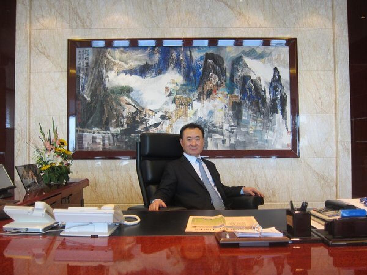 Wang Jianlin, chairman of Chinese conglomerate Wanda Group, which acquired AMC Entertainment last year for $2.6 billion, inside his Beijing office.