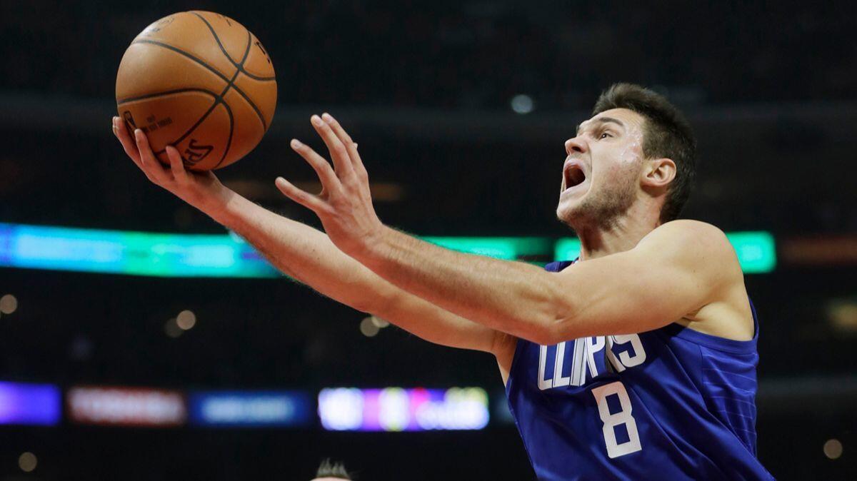 Clippers forward Danilo Gallinari gets to the basket against Washington Wizards during first half action at Staples Center on Dec. 9.