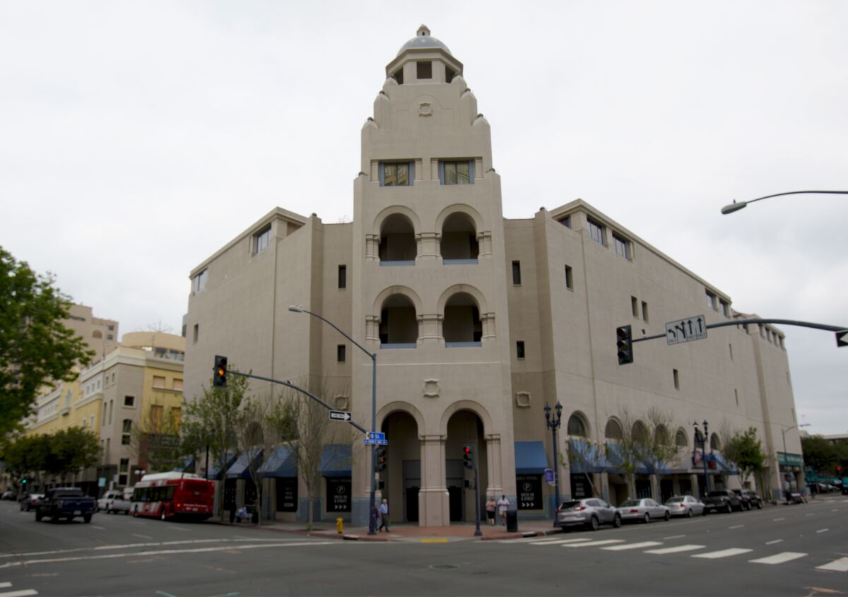 The old Nordstrom building on G street and First at Horton Plaza. Until recently, gym chain 24 Hour Fitness occupied around 24,000 square feet at the the base of the building.