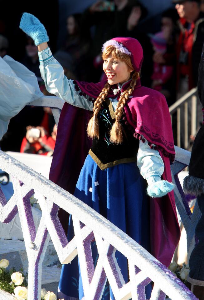 The Disneyland Resort float rolls down Orange Grove Avenue during the 2016 Rose Parade in Pasadena on Friday, Jan. 1, 2016. The three-part float included a section for Frozen, a section for Disneyland Resort and a section for Star Wars.