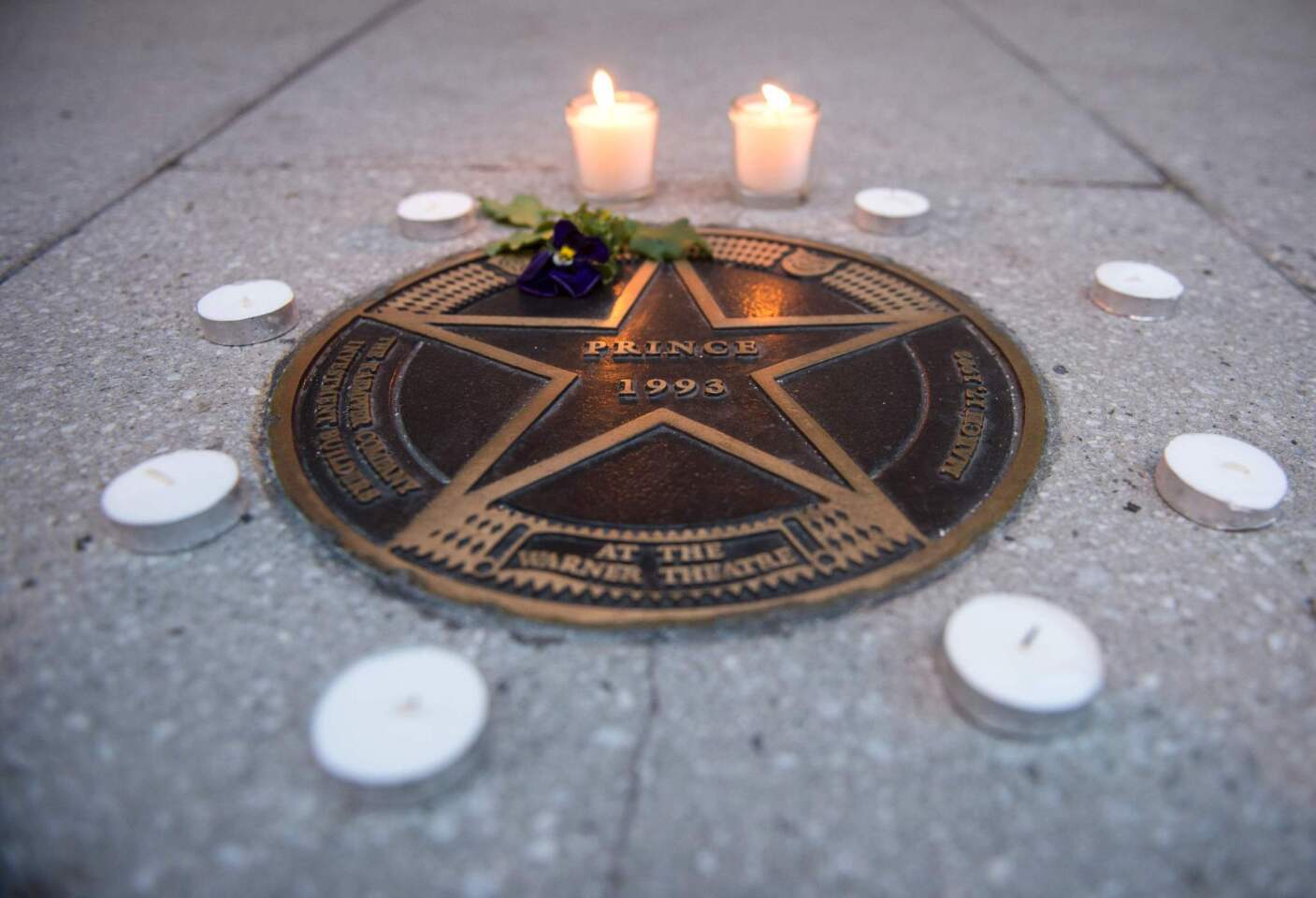 Prince's star outside the Warner Theatre in the nation's capital.