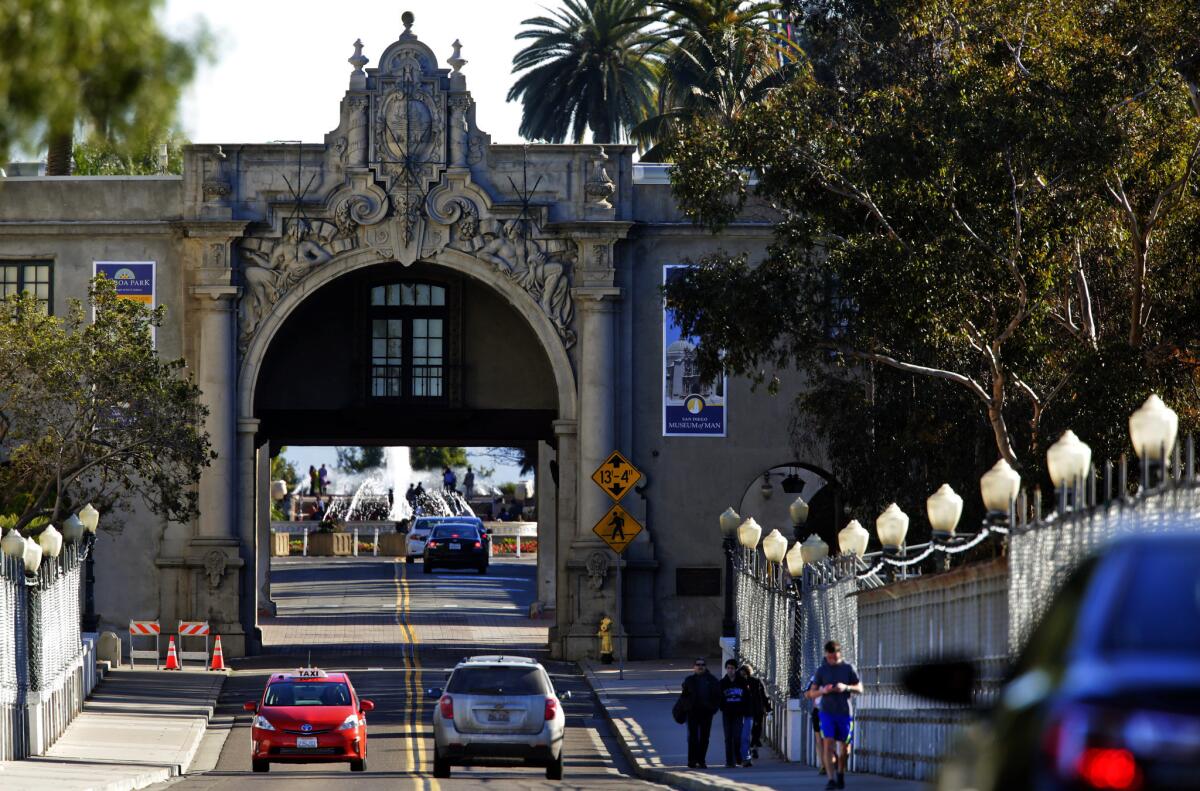 The Cabrillo Bridge in Balboa Park.