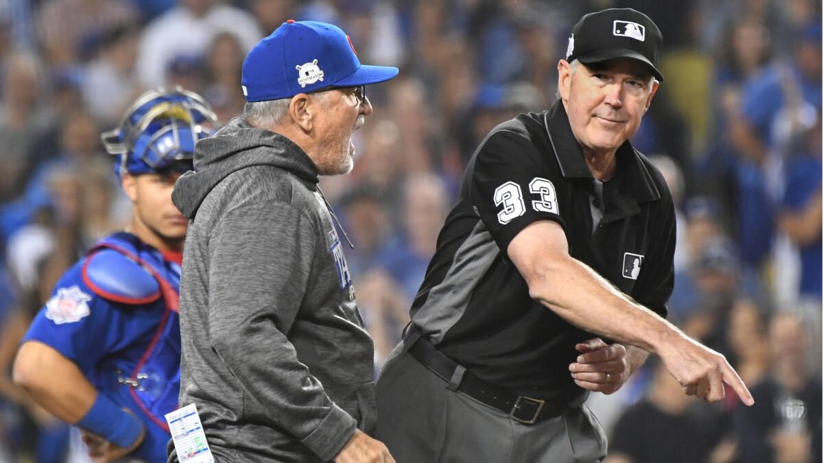 Joe Maddon gets tossed by umpire Mike Winters.