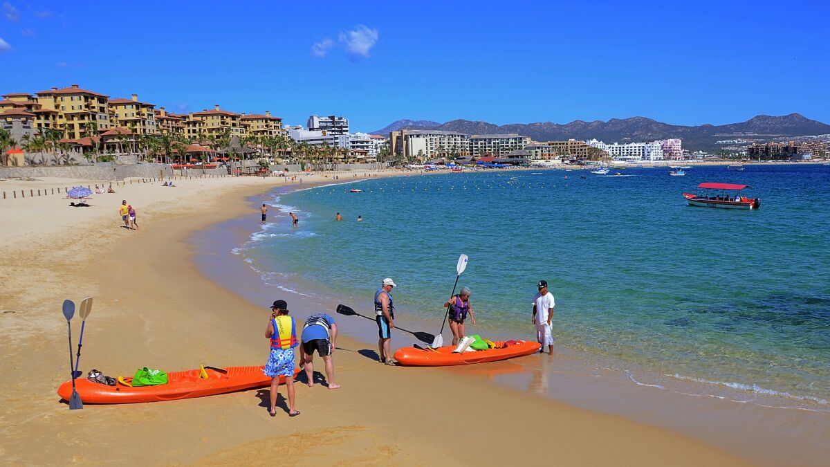 Before you hit the beach in Los Cabos (Medano Beach is a hub of daytime activities) you may be asked to contribute to a sustainability fund.