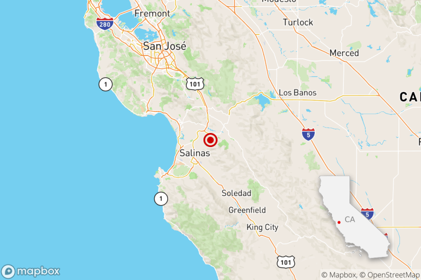 Map showing epicenter of 3.4 earthquake
