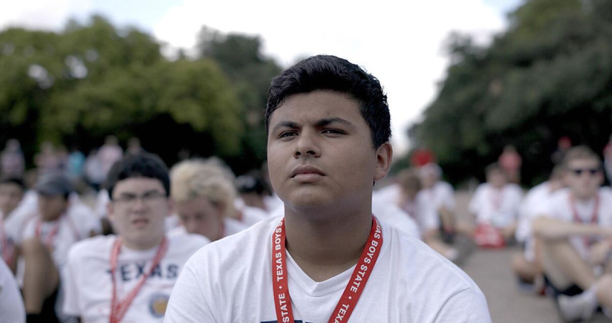 Steven Garza in the documentary "Boys State." 