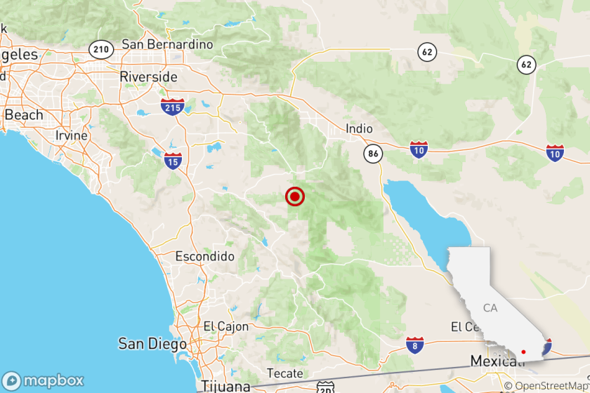 A magnitude 3.6 earthquake was reported Friday at 11:40 a.m. , 12 miles from Palm Springs, according to the U.S. Geological Survey.