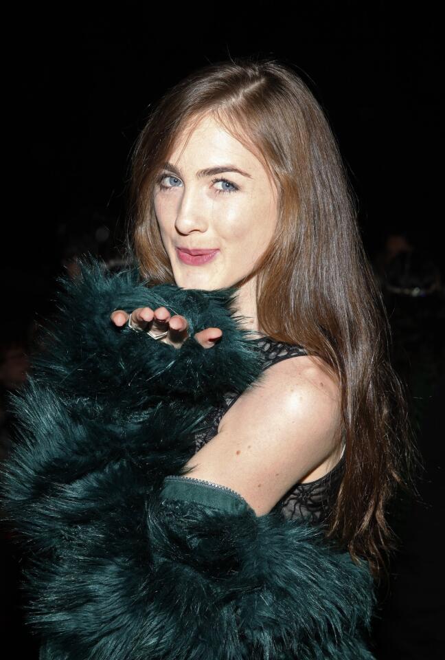 "Spring Breakers" actress Emma Holzer attends the Anna Sui 2014 Fall/Winter Collection show.