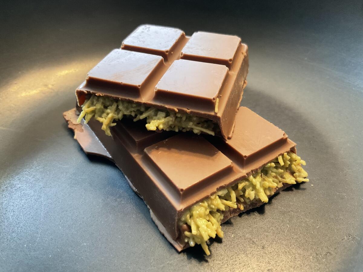 A Dubai chocolate bar from Sweetheart's Dessert Lounge in Anaheim.