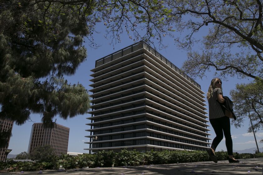 The Los Angeles Board of Water and Power Commissioners has cleared the way for the city to impose stricter limts on outdoor watering, if conservation efforts fall short. Above, DWP headquarters in downtown Los Angeles.