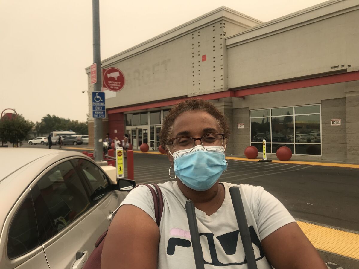 Kechia Gallardo seen outside of a Target in Stockton.