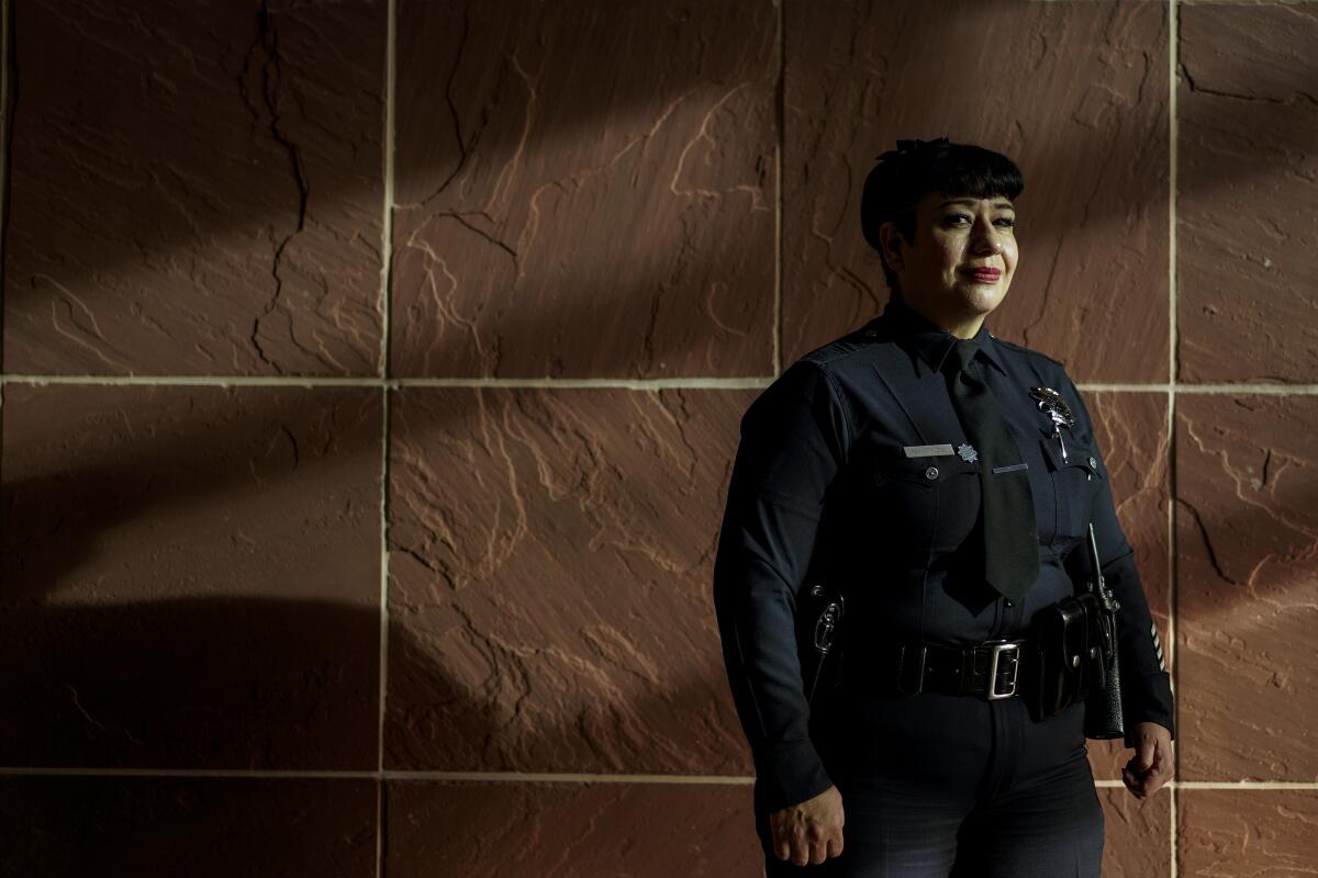 Officer Lucia McKenzie at the LAPD Rampart station in Westlake
