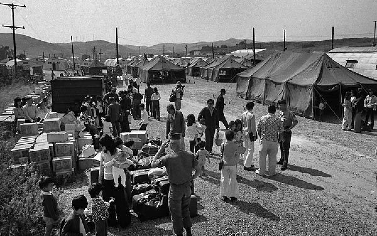 The relocation center in the Cristianitos area of Camp Pendleton.