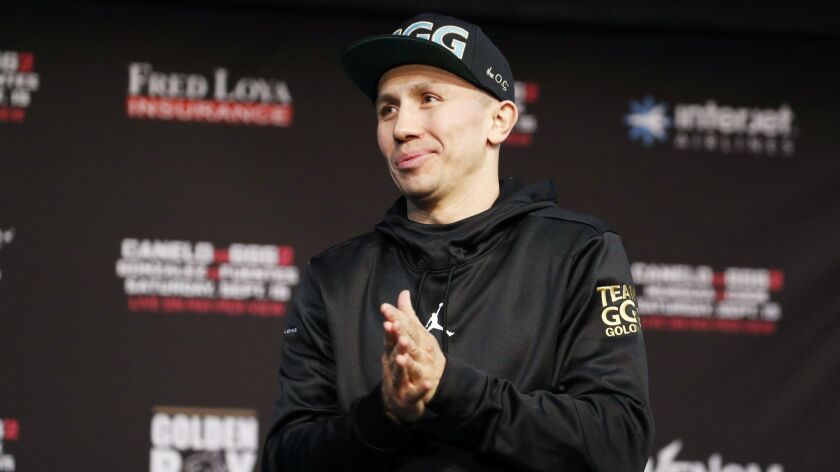 Gennady Golovkin at a September 2018 news conference in Las Vegas