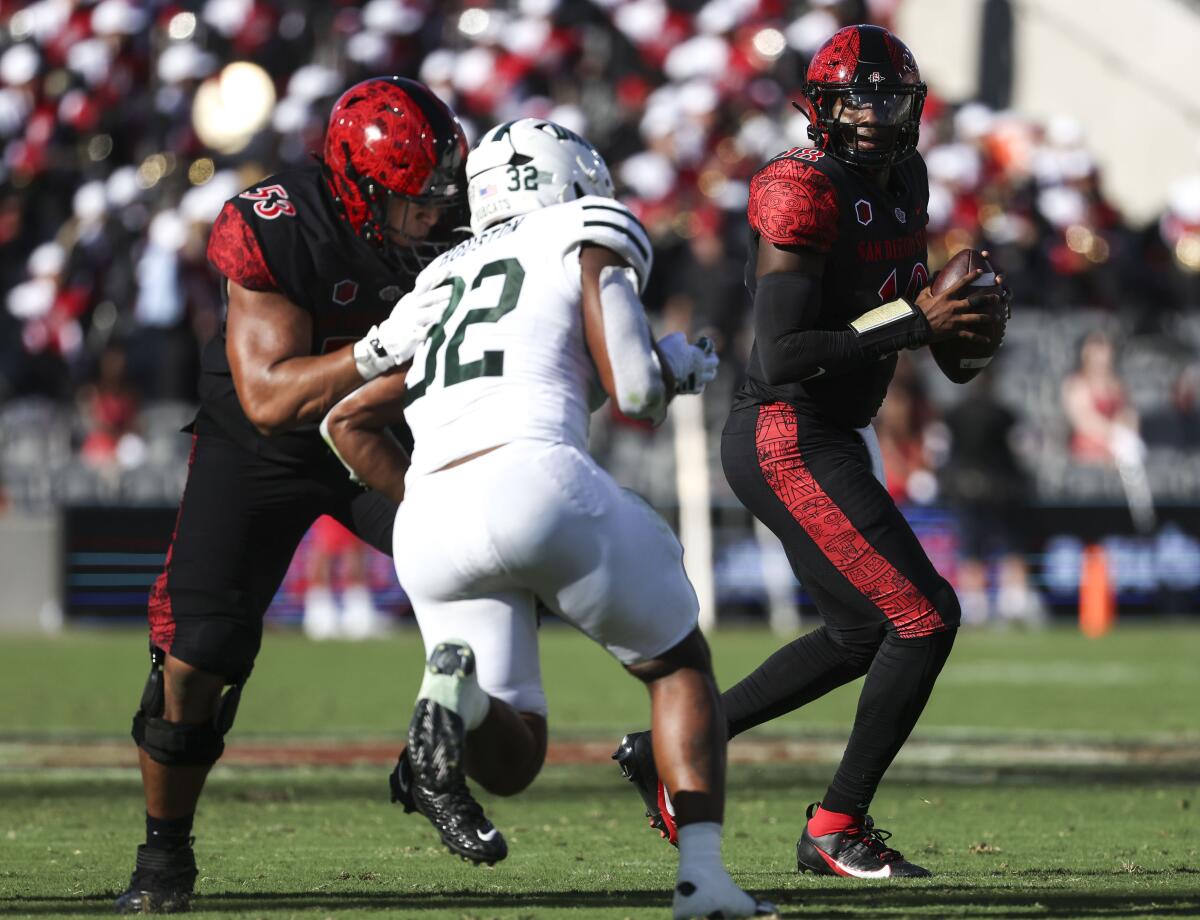 Aztecs notebook: QB Jalen Mayden caught official off guard - The San ...