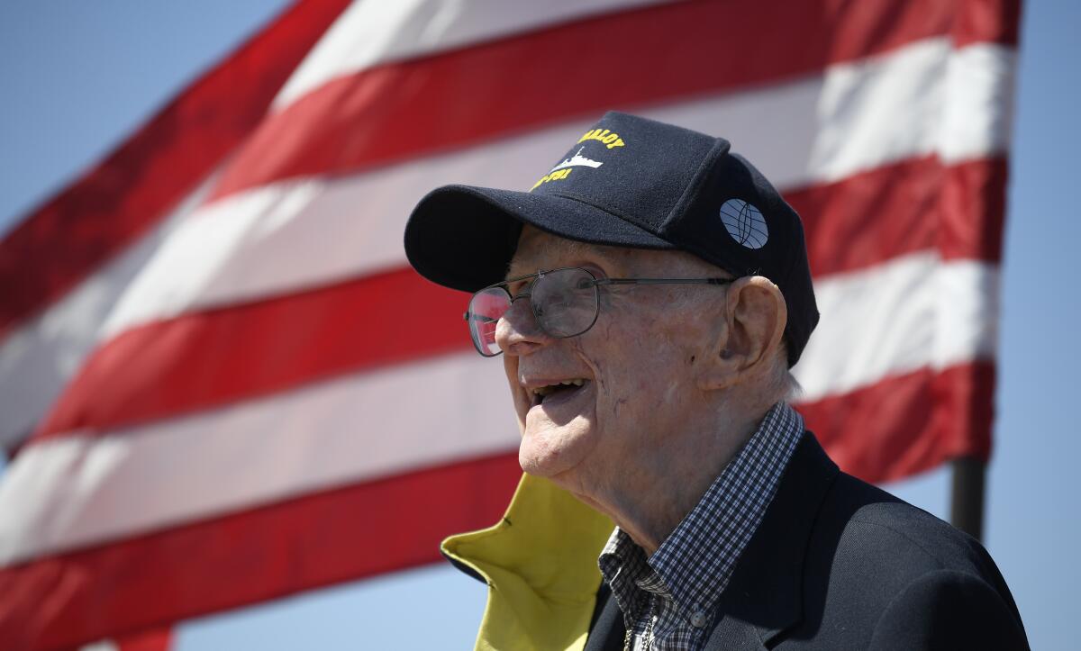 WWII vet John "Jack" Scott at the Mt. Soledad National Veterans Memorial 