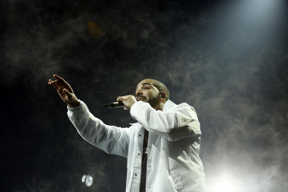 Drake performs during the "Summer Sixteen Tour" at Staples Center in Los Angeles on Sept. 7.