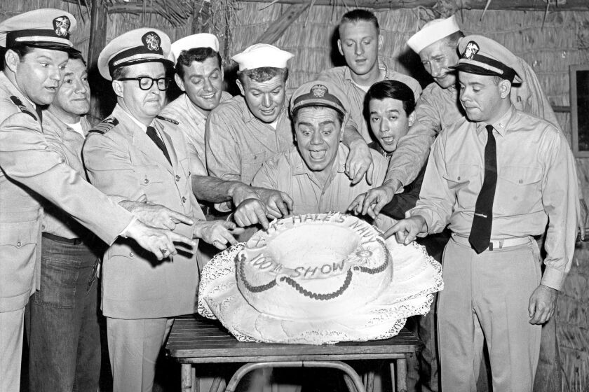 Bob Hastings (1925-2014) -- A radio actor who found his footing in television as part of the supporting cast for the 1960s sitcom "McHale's Navy." Hastings is at far left.