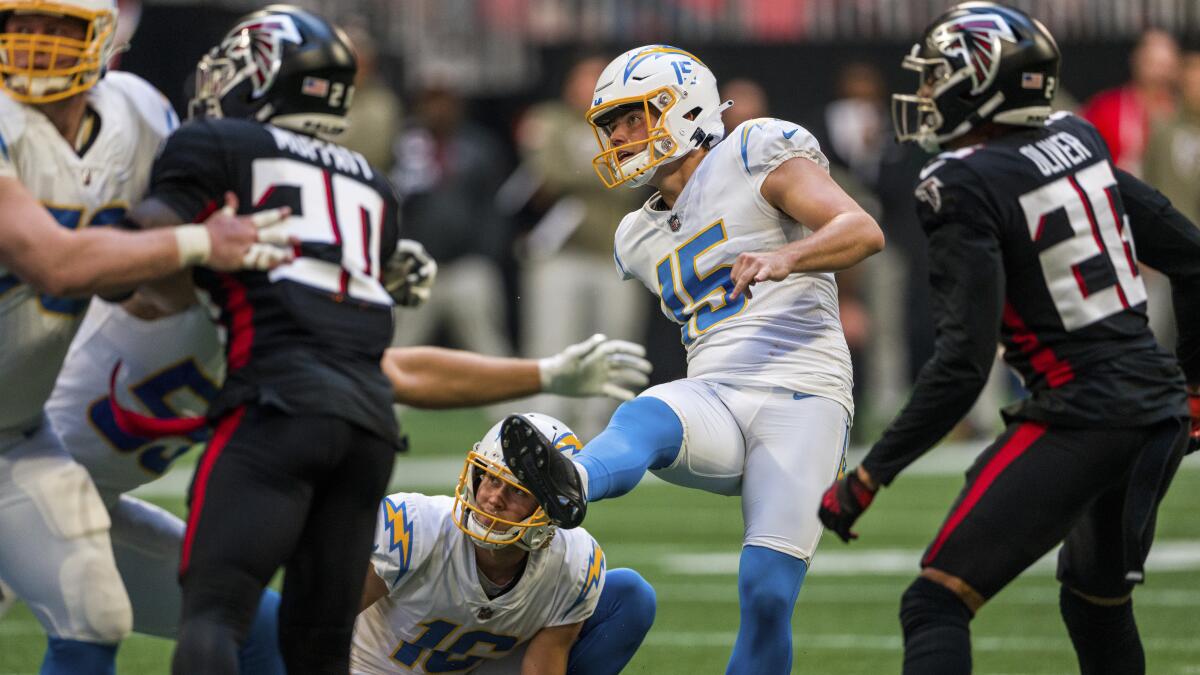 Chargers-Falcons score: Cameron Dicker's FG on final play lifts LA