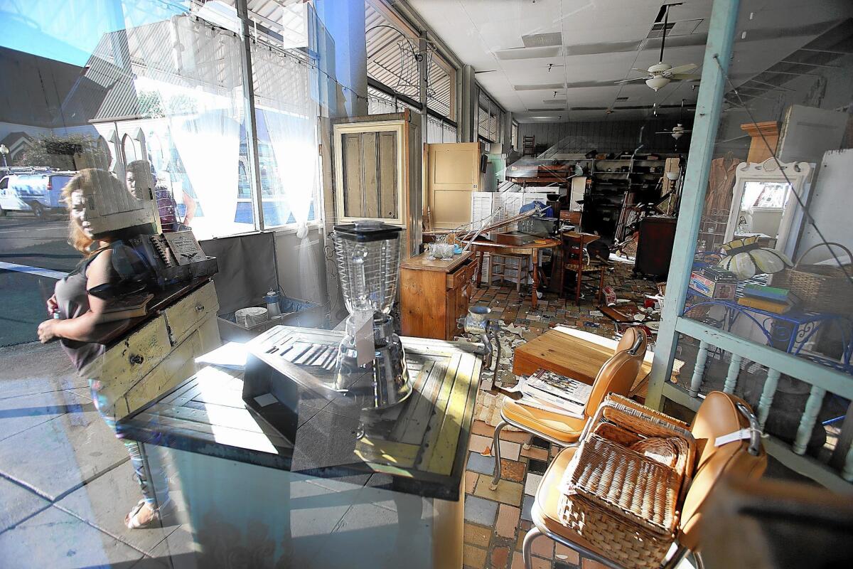 Alice's Antique & Vintage shop in downtown Napa is among the businesses that sustained damage from Sunday's earthquake.