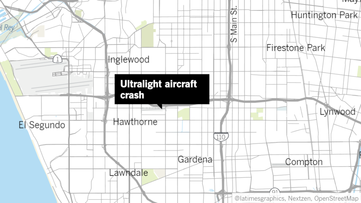 An ultralight aircraft crashed at Hawthorne Municipal Airport on Monday.