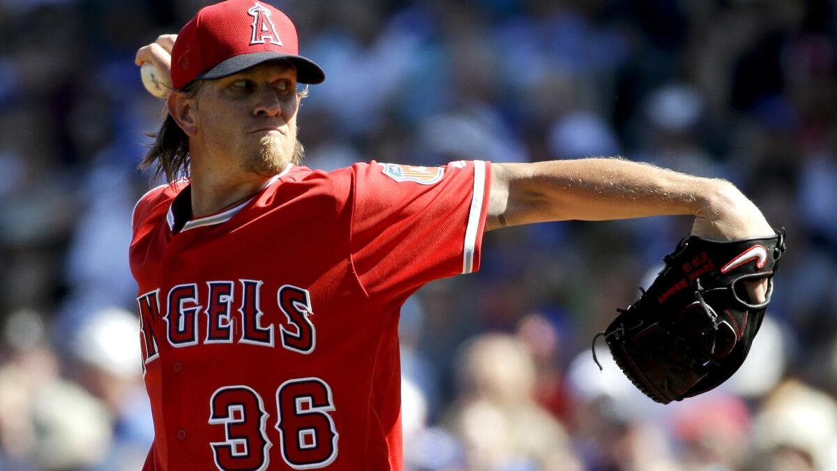 Angels starting pitcher Jered Weaver is dealing with a neck issue that might be restricting his delivery.
