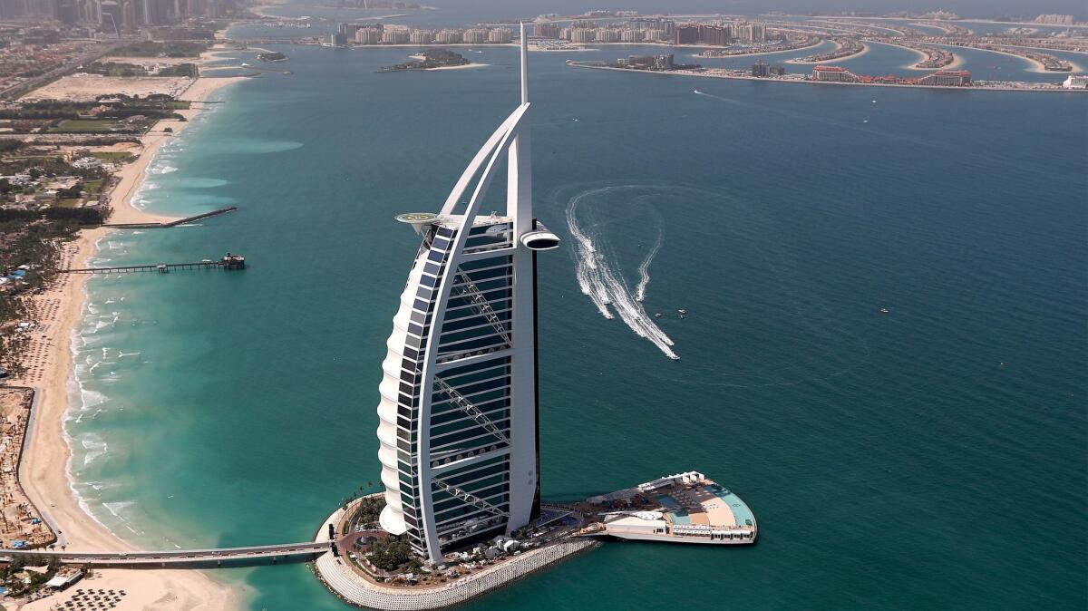 Dubai has about 45 miles of beach on the Persian Gulf, which makes the view from the towering Burj al Arab unparalleled.
