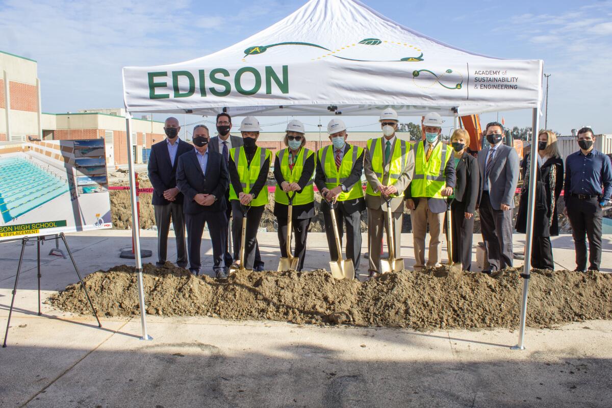  A groundbreaking ceremony  was held Thursday for the Edison High School pool.