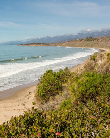 Rincon Beach, famous surf spot along the Californian coast, California, American West, USA.