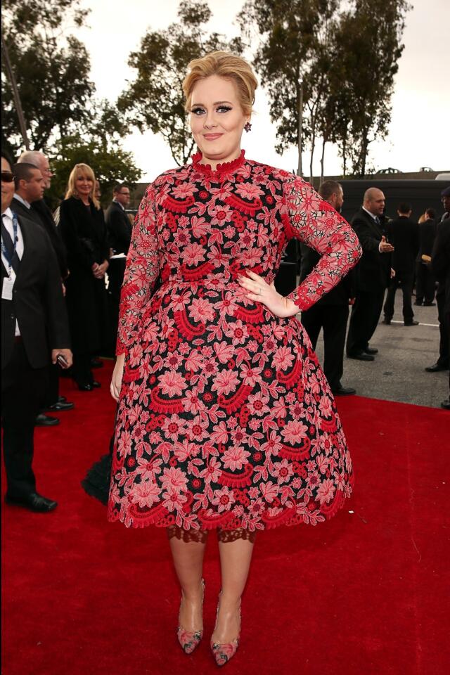 Adele in a Valentino print dress.