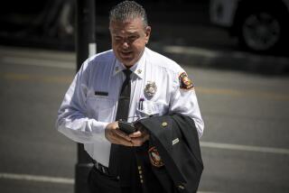 Los Angeles, CA - August 19: Acting LA County Acting Fire Chief Anthony C. Marrone arrives at U.S. Federal Courthouse on Friday, Aug. 19, 2022 in Los Angeles, CA. (Irfan Khan / Los Angeles Times)