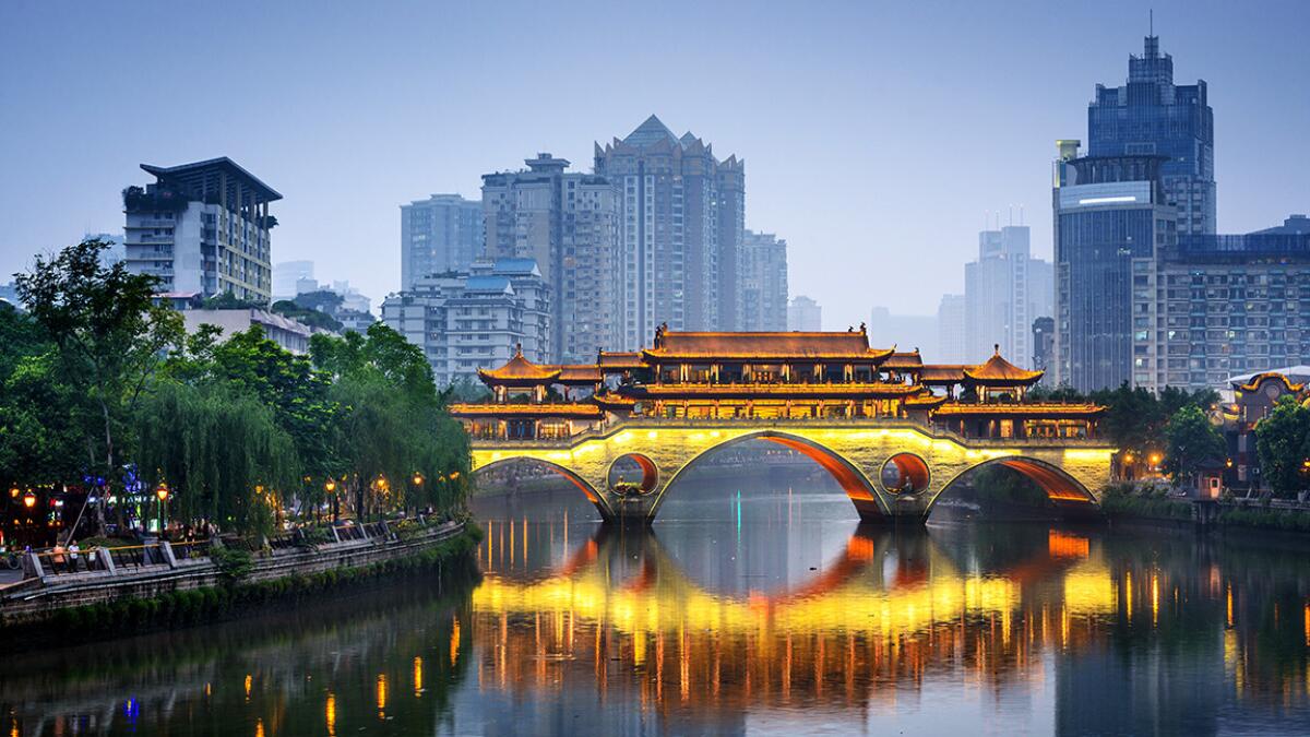 Besides this lovely setting, Chengdu, China, the capital of Sichuan province, is known for its population of giant pandas.