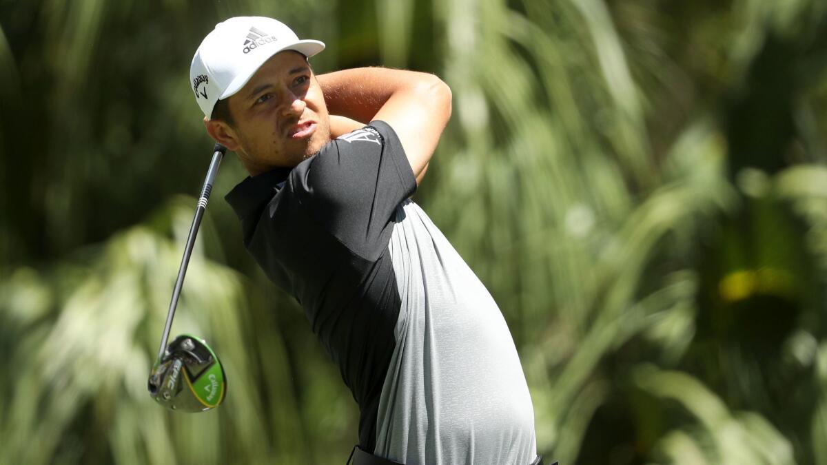 Xander Schauffele hits a tee shot on the 11th hole during the third round of the RBC Heritage on April 19. Schauffele is hoping to build on his strong performance at the Masters.
