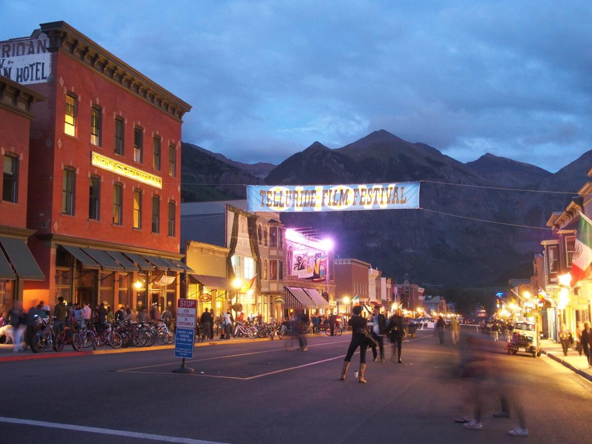 Telluride Film Festival at night