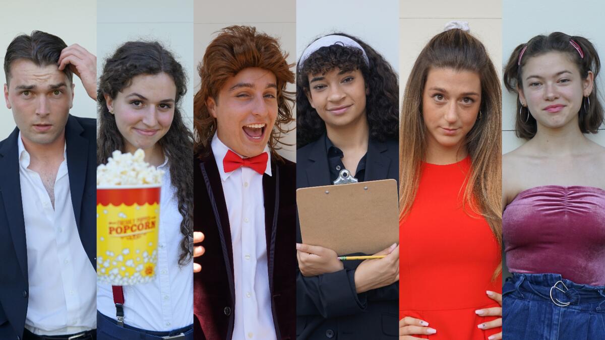 The cast of "No Distractions," (L to R) is Phillip Magin, Magenta Rose Brown, Dillon Siry, Shireen Heidari, Julia Vanderwiel, Isabella Salle.