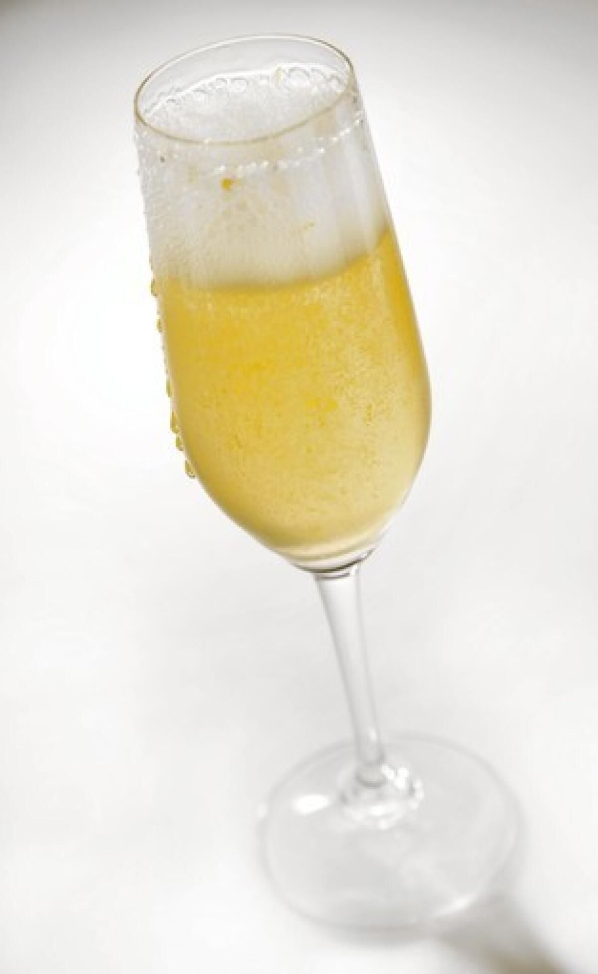 The Mr. C Cocktail is made with Prosecco and mandarin puree.