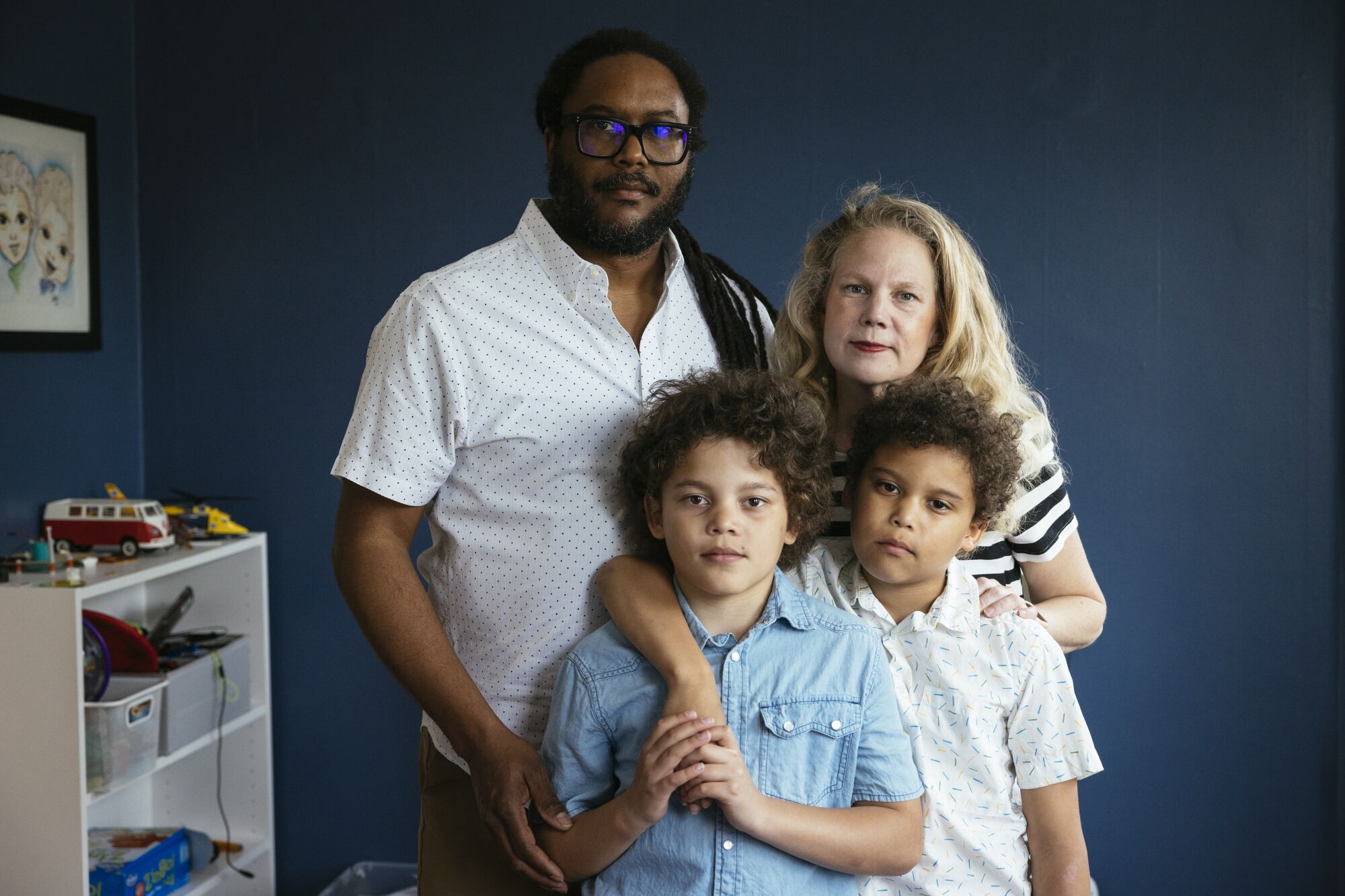  Marcus and Allyson Ward with their twins, Milo (left) and Theo