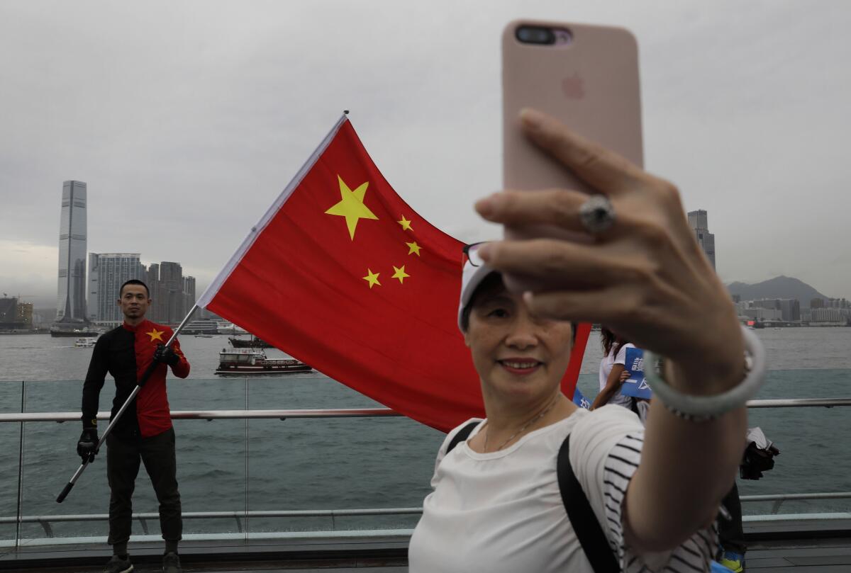 Pro-China advocates in Hong Kong 