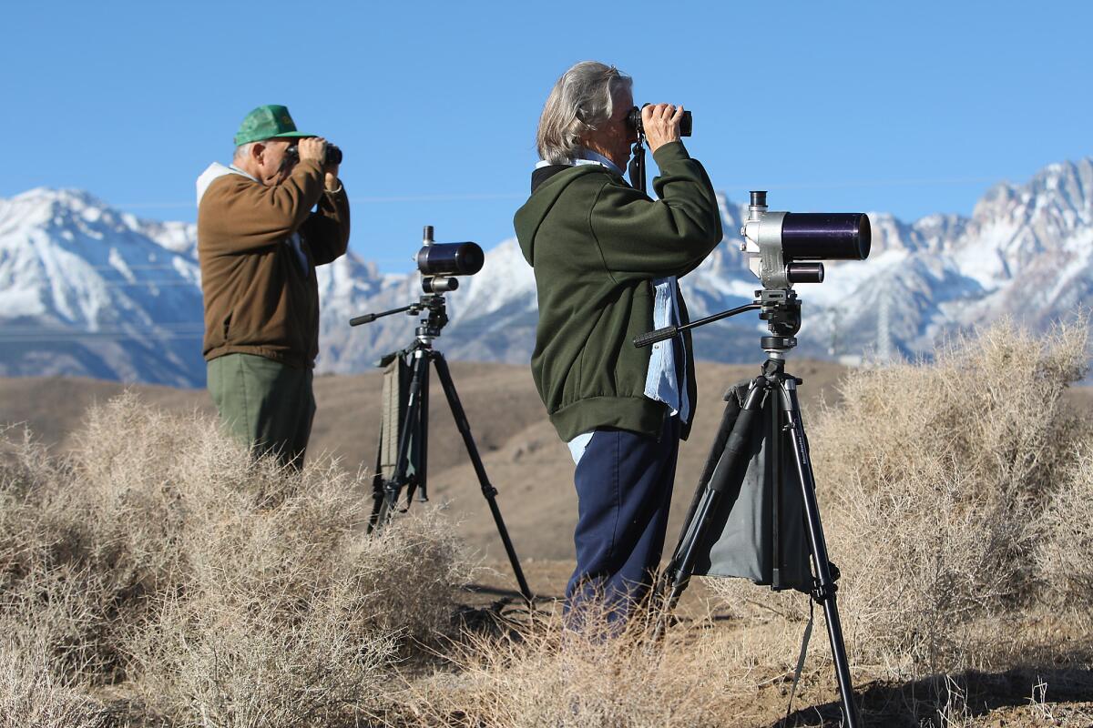 Big Pine residents Tom and Joanne Heindel on an overlook at Tinemaha Reservoir in the Owens Valley in 2009.