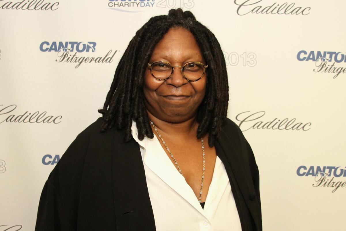 Whoopi Goldberg attends the Annual Charity Day Hosted By Cantor Fitzgerald And BGC at the Cantor Fitzgerald Office in New York, United States.