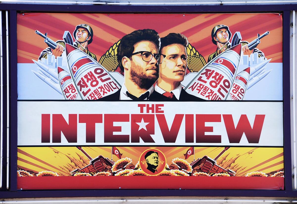 A promotional poster for the Seth Rogen-James Franco comedy "The Interview."