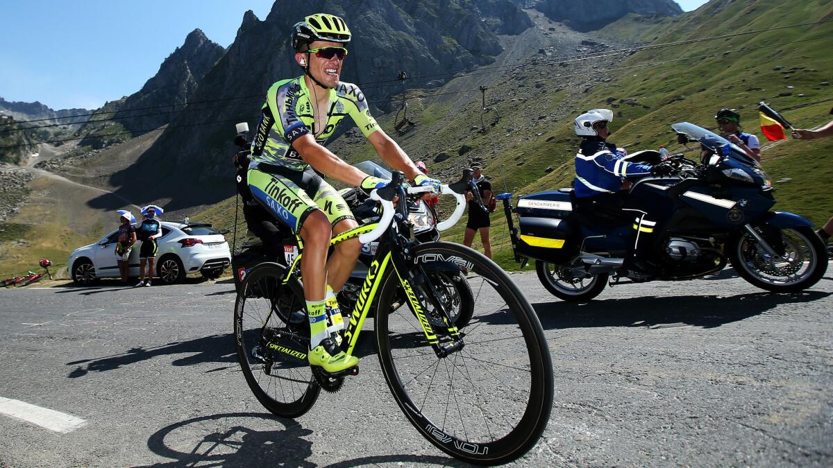 Rafal Majka climbs the Col du Tourmalet en route to winning the 11th stage of the Tour de France on Wednesday.