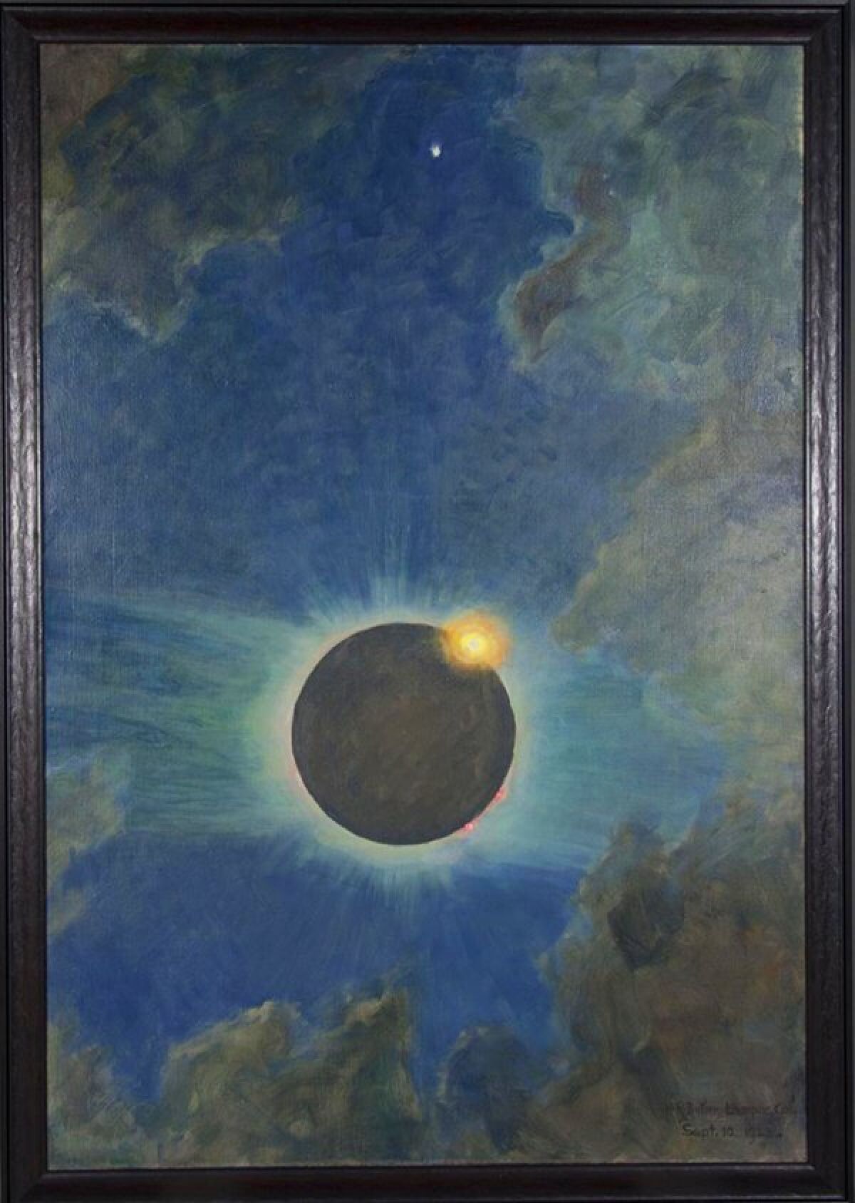 Howard Russell Butler's "California Solar Eclipse," 1923. Oil on canvas, 49 inches by 33.5 inches. (The Buffalo Museum)