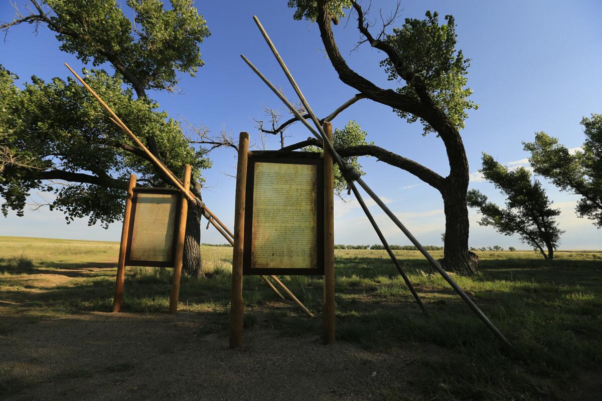 Letters written by witnesses of the Sand Creek Massacre are on display.