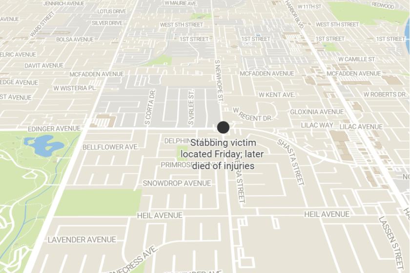 Fountain Valley police said they responded to calls about a possible stabbing near the intersection of Edinger Avenue and Newhope Street on Friday at around 12:33 a.m.